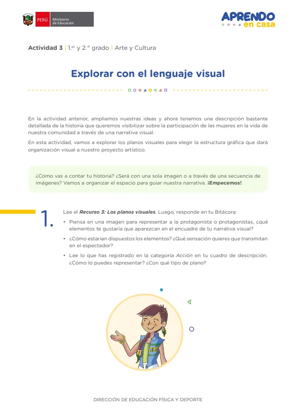 Exploramos con el lenguaje visual , Actividad 3 - Secundaria (MINEDU) PDF 1 Portada de Exploramos con el lenguaje visual , Actividad 3 - Secundaria - MINEDU