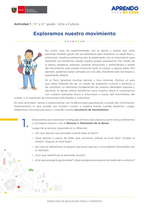 Explorar el movimiento , 3.er y 4. grado (MINEDU) PDF 1 Portada de Explorar el movimiento , 3.er y 4. grado - MINEDU