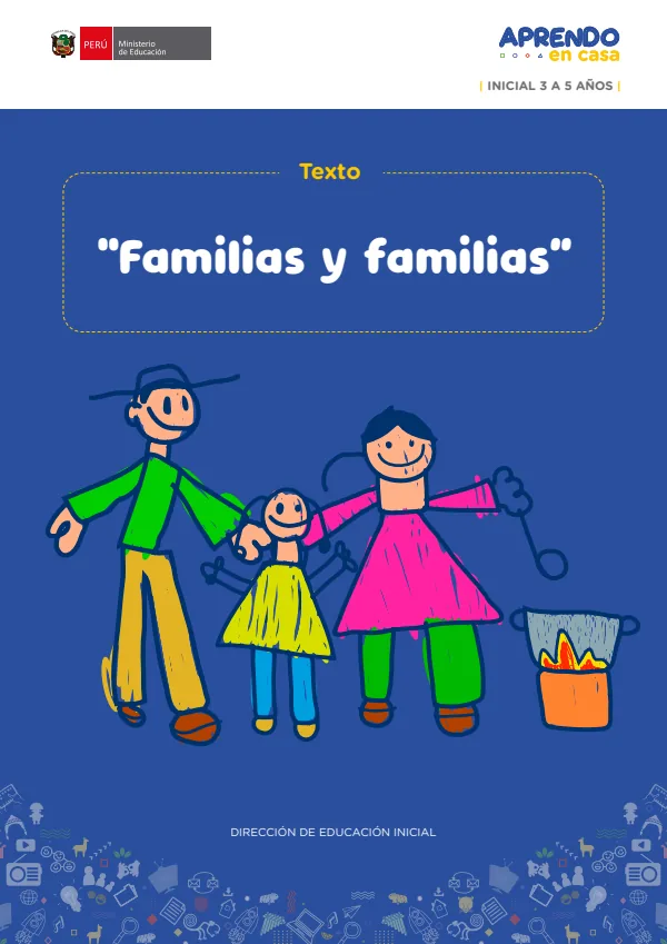 Familias y familias, inicial 3 a 5 años (MINEDU) PDF 1 Portada de Familias y familias, inicial 3 a 5 años - MINEDU