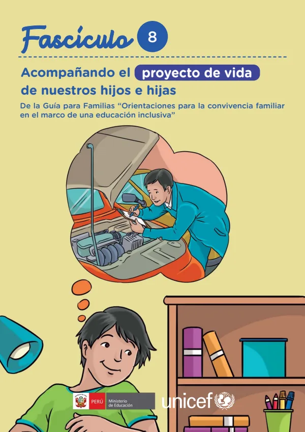 Fascículo 8. Acompañando el proyecto de vida de nuestras hijas e hijos - Secundaria (MINEDU) PDF 1 Portada de Fascículo 8. Acompañando el proyecto de vida de nuestras hijas e hijos - Secundaria - MINEDU