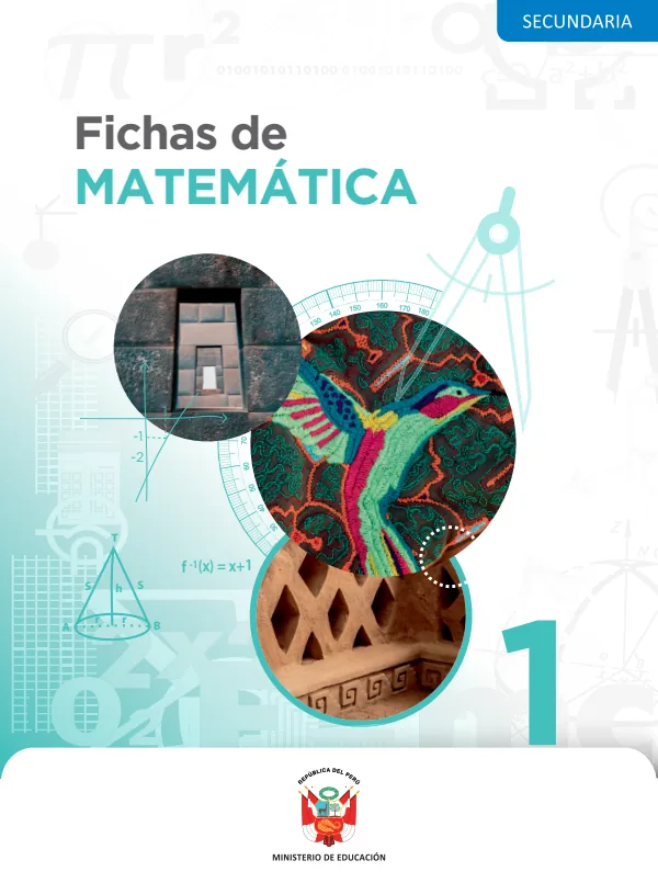 Fichas de Matemática 1 grado de Secundaria (MINEDU) PDF 1 Portada de Fichas de Matemática 1 grado de Secundaria - MINEDU