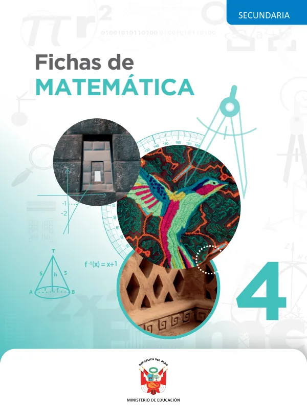 Fichas de Matemática 4 grado de Secundaria (MINEDU) PDF 1 Portada de Fichas de Matemática 4 grado de Secundaria - MINEDU