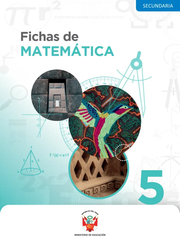 Fichas de Matemática 5 grado de Secundaria (MINEDU) PDF 1 Portada de Fichas de Matemática 5 grado de Secundaria - MINEDU