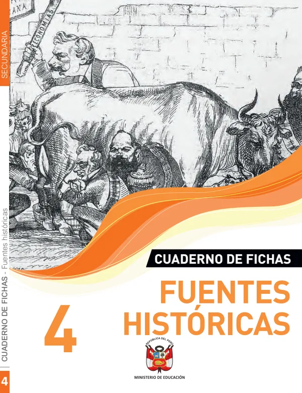 Fuentes históricas 4: Cuaderno de fichas - 4.° grado de Secundaria (MINEDU) PDF 1 Portada de Fuentes históricas 4: Cuaderno de fichas - 4.° grado de Secundaria - MINEDU