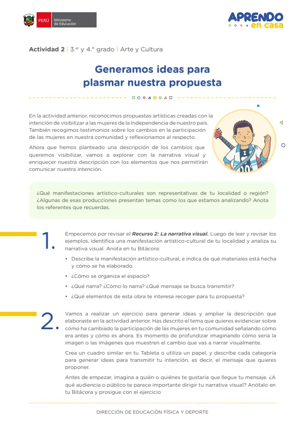 Generamos ideas para plasmar nuestra propuesta , 3.er y 4. grado (MINEDU) PDF 1 Portada de Generamos ideas para plasmar nuestra propuesta , 3.er y 4. grado - MINEDU