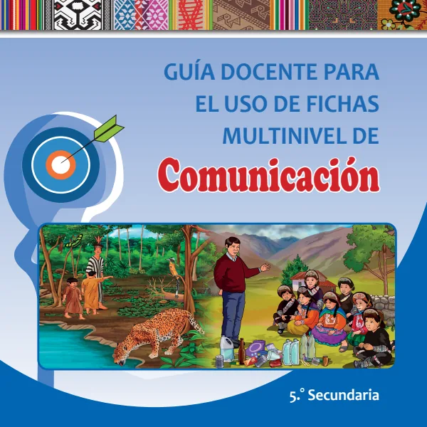 Guía docente para el uso de las fichas multinivel en el área de Comunicación - 5° Secundaria (MINEDU) PDF 1 Portada de Guía docente para el uso de las fichas multinivel en el área de Comunicación - 5° - Guías docentes - MINEDU
