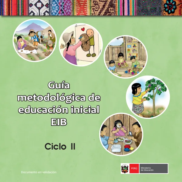 Guía metodológica de educación inicial EIB, Ciclo II (MINEDU) PDF 1 Portada de Guía metodológica de educación inicial EIB, Ciclo II - Guías docentes - MINEDU
