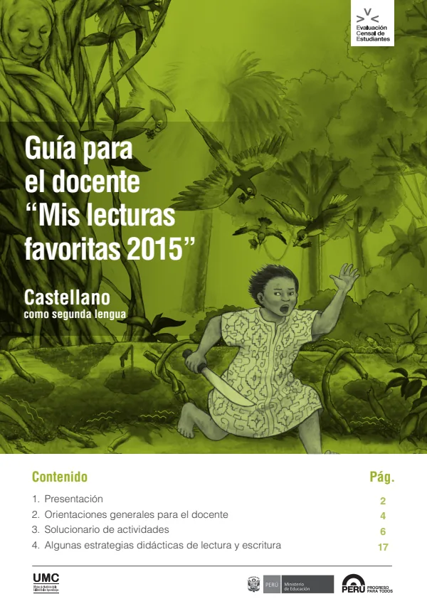 Guía para el docente - Castellano como segunda lengua (Resultados de la Evaluación Censal de Estudiantes 2015) (MINEDU) PDF 1 Portada de Guía para el docente - Castellano como segunda lengua (Resultados de la Evaluación - Educación Intercultural Bilingüe (EIB) - MINEDU