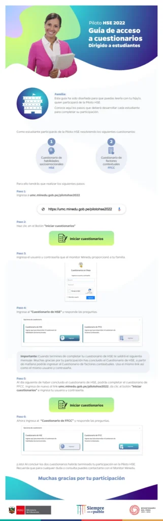 Guía para familias (Piloto HSE - recursos) (MINEDU) PDF 1 Portada de Guía para familias (Piloto HSE - recursos) - Evaluaciones UMC (ECE y ENLA) - MINEDU