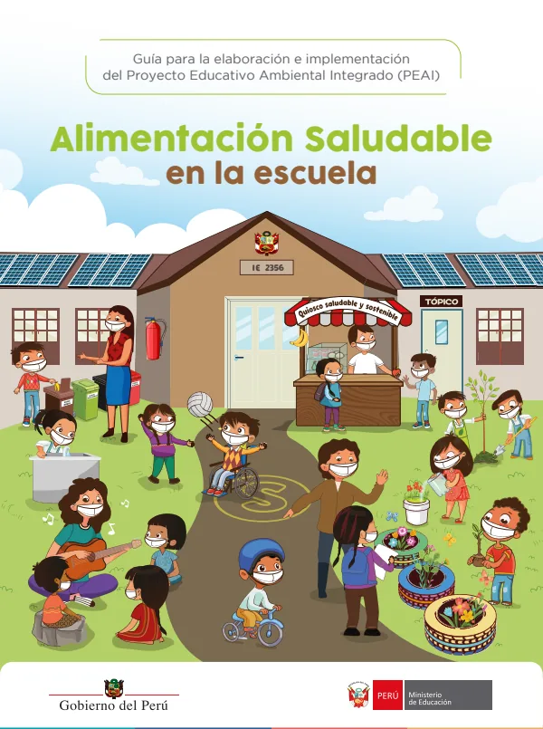 Guía para la elaboración e implementación del PEAI "Alimentación saludable en la escuela" (MINEDU) PDF 1 Portada de Guía para la elaboración e implementación del PEAI "Alimentación saludable - Guías docentes - MINEDU