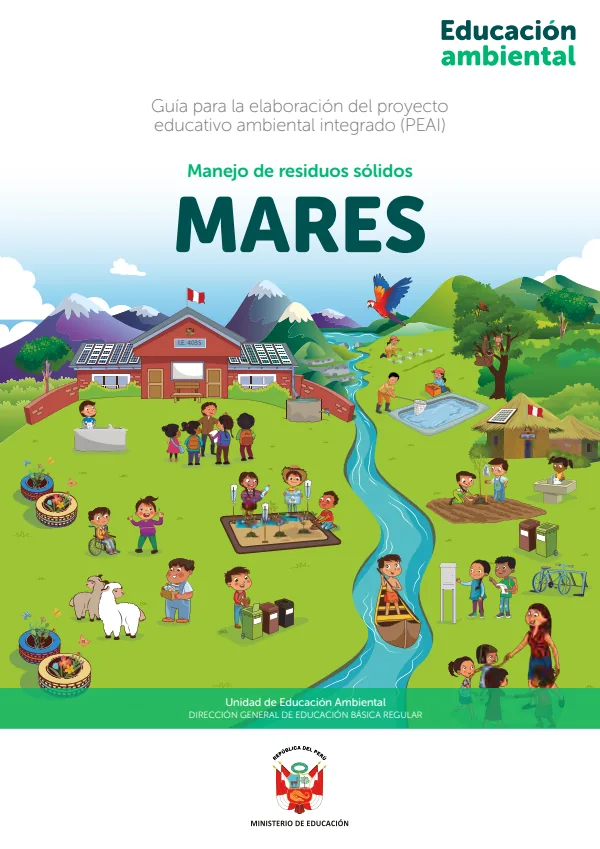 Guía para la elaboración e implementación del PEAI "Manejo de residuos sólidos" (MINEDU) PDF 1 Portada de Guía para la elaboración e implementación del PEAI "Manejo de residuos sólidos" - Guías docentes - MINEDU