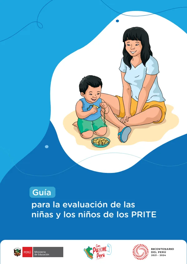 Guía para la evaluación de las niñas y los niños de los PRITE (MINEDU) PDF 1 Portada de Guía para la evaluación de las niñas y los niños de los PRITE - Educación Básica Especial (EBE) - MINEDU