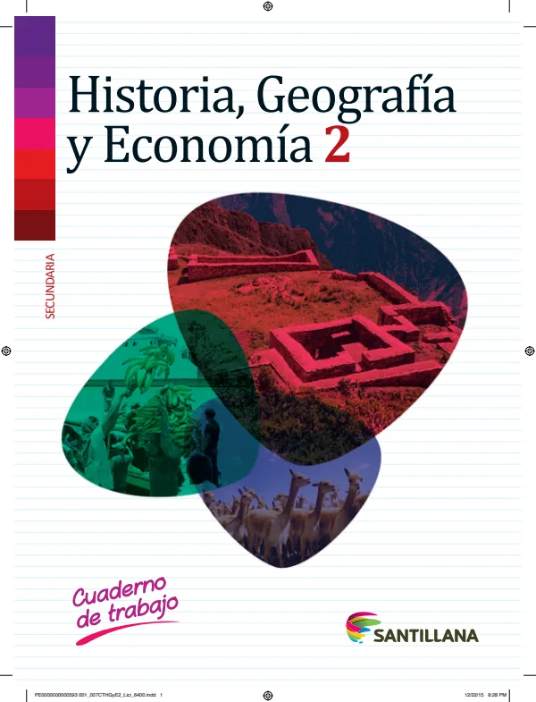 Historia, Geografía y Economía 2: Cuaderno de trabajo - 2.° grado de Secundaria (MINEDU) PDF 1 Portada de Historia, Geografía y Economía 2: Cuaderno de trabajo - 2.° grado de Secundaria - MINEDU