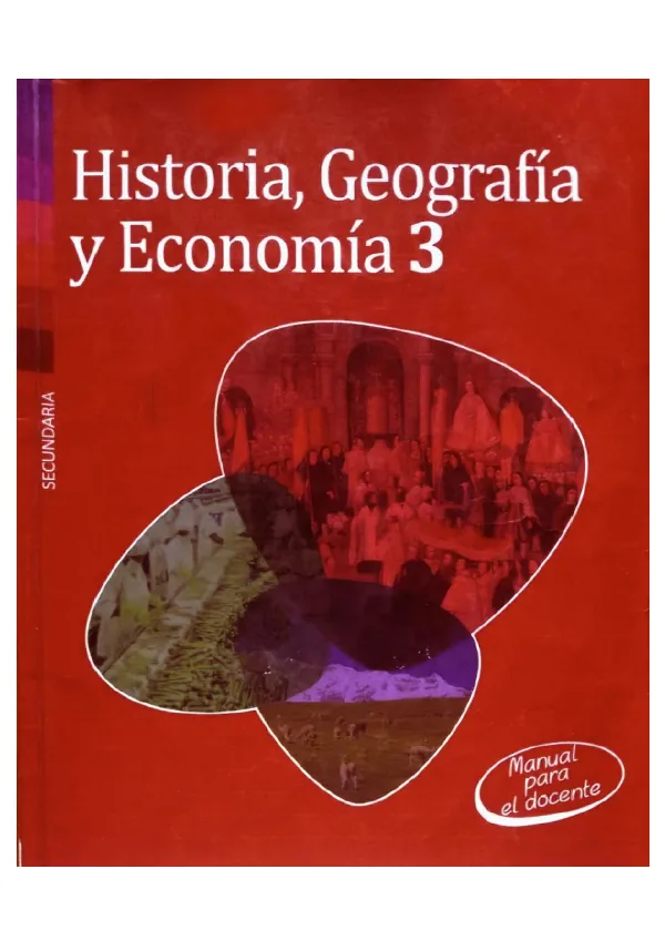 Historia, Geografía y Economía 3 - Manual del Docente (MINEDU) PDF 1 Portada de Historia, Geografía y Economía 3 - Manual del Docente - MINEDU