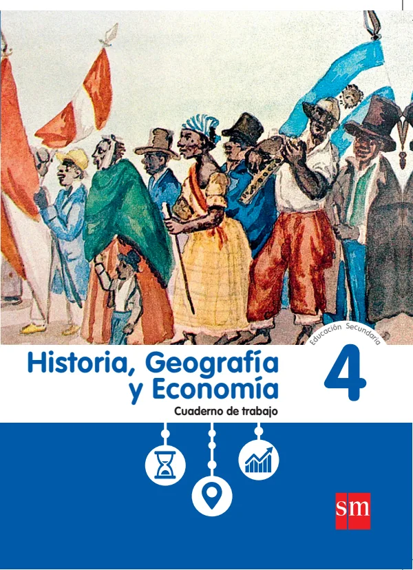 Historia, Geografía y Economía 4: Cuaderno de trabajo - 4.° grado de Secundaria (MINEDU) PDF 1 Portada de Historia, Geografía y Economía 4: Cuaderno de trabajo - 4.° grado de Secundaria - MINEDU