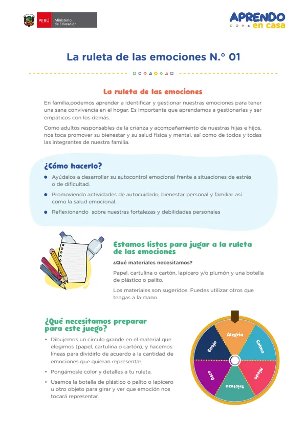 Jugamos juntos en familia 1 - Secundaria (MINEDU) PDF 1 Portada de Jugamos juntos en familia 1 - Secundaria - MINEDU