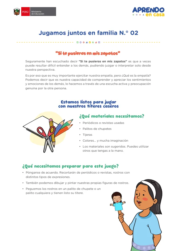 Jugamos juntos en familia 2 - Secundaria (MINEDU) PDF 1 Portada de Jugamos juntos en familia 2 - Secundaria - MINEDU