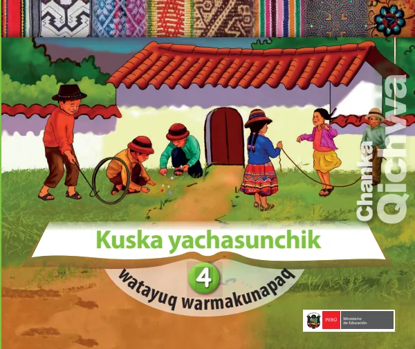 Kuska yachasunchik: cuaderno de trabajo y folder - inicial 4 años - Quechua chanka · 2020 (MINEDU) PDF 1 Portada de Kuska yachasunchik: cuaderno de trabajo y folder - inicial 4 años - Quechua chanka · - MINEDU