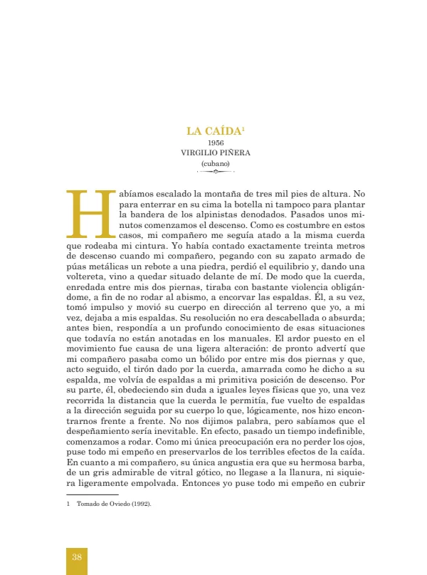 La caida: 1956. Virgilio Piñera - 4.° grado de Secundaria (MINEDU) PDF 1 Portada de La caida: 1956. Virgilio Piñera - 4.° grado de Secundaria - MINEDU