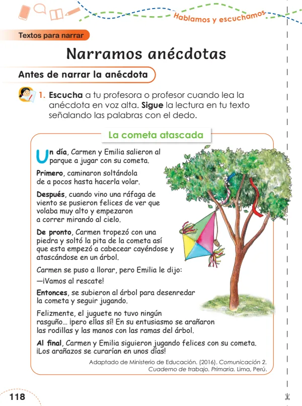 La cometa atascada - 2.° grado de Primaria (MINEDU) PDF 1 Portada de La cometa atascada - 2.° grado de Primaria - MINEDU