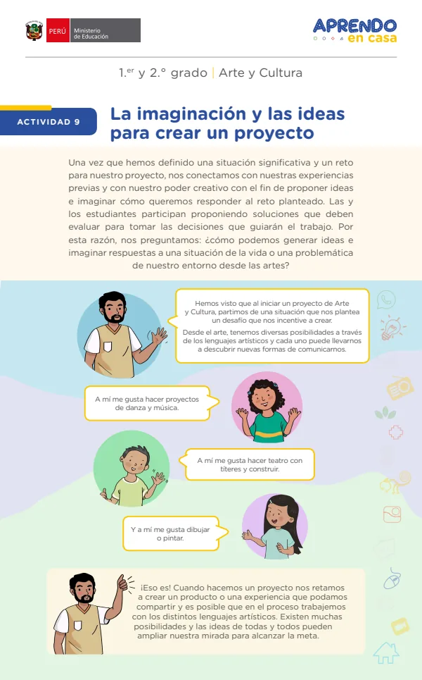 La imaginación y las ideas para crear un proyecto - Primaria (MINEDU) PDF 1 Portada de La imaginación y las ideas para crear un proyecto - Primaria - MINEDU