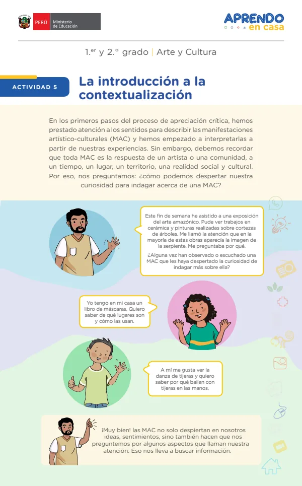 La introducción a la contextualización - Primaria (MINEDU) PDF 1 Portada de La introducción a la contextualización - Primaria - MINEDU