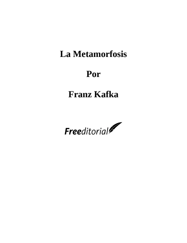 La metamorfosis - Secundaria (MINEDU) PDF 1 Portada de La metamorfosis - Secundaria - MINEDU