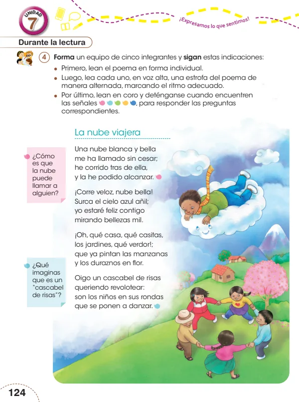 La nube viajera - 3.° grado de Primaria (MINEDU) PDF 1 Portada de La nube viajera - 3.° grado de Primaria - MINEDU