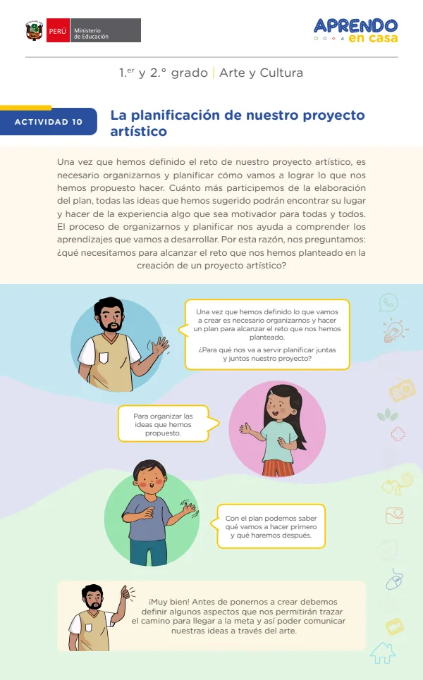 La planificación de nuestro proyecto artístico - Primaria (MINEDU) PDF 1 Portada de La planificación de nuestro proyecto artístico - Primaria - MINEDU