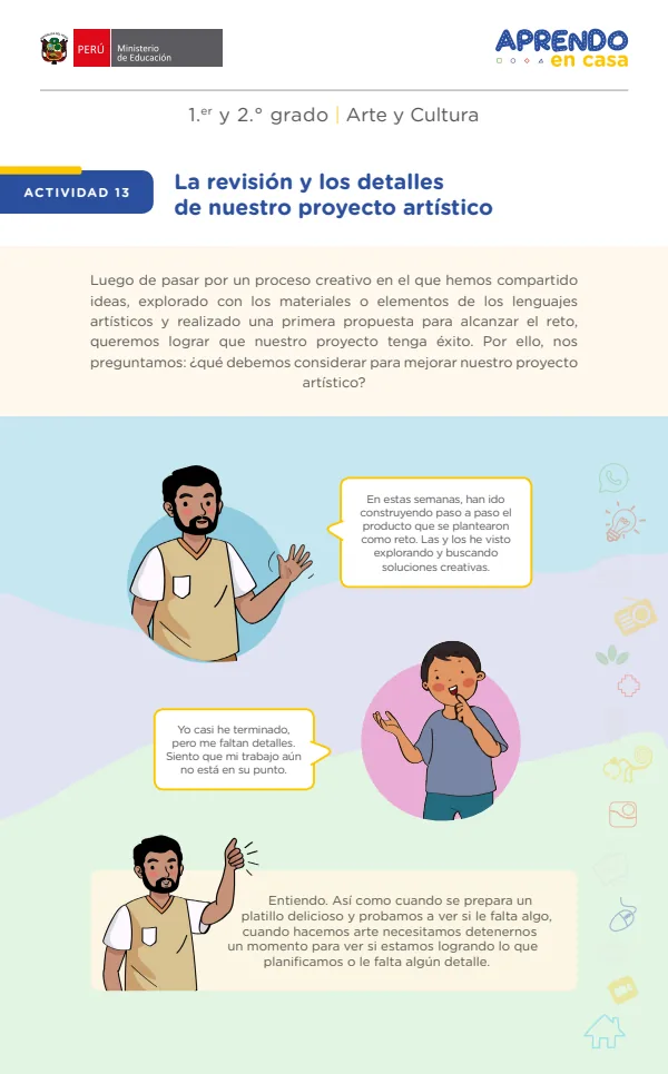 La revisión y los detalles de nuestro proyecto artístico - Primaria (MINEDU) PDF 1 Portada de La revisión y los detalles de nuestro proyecto artístico - Primaria - MINEDU