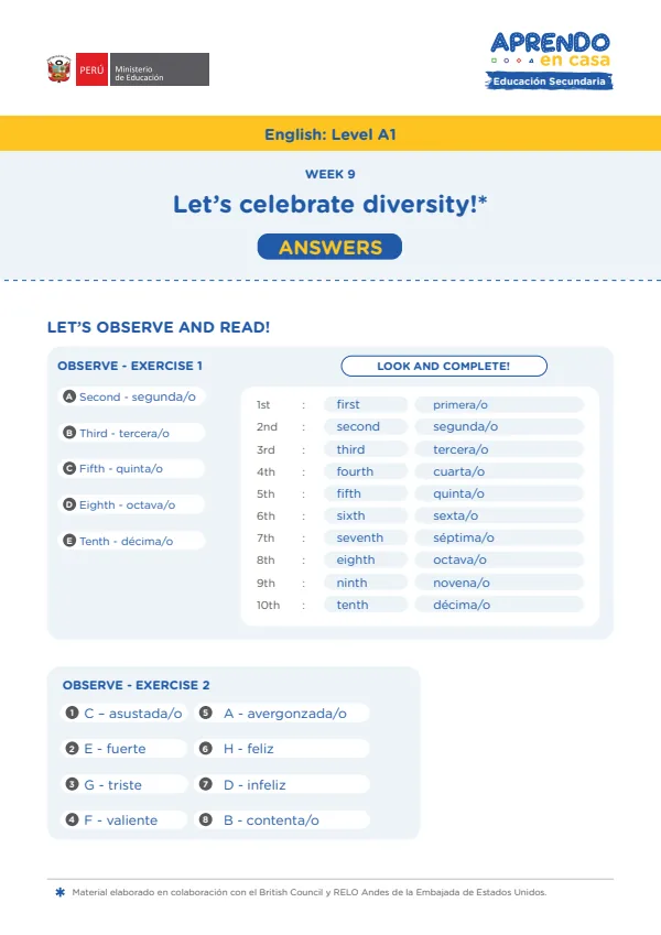 Learning experience W8: Let's Celebrate Diversity! English: Level A1, Activity: Stop bullying (MINEDU) PDF 1 Portada de Learning experience W8: Let's Celebrate Diversity! English: Level A1, Activity: Stop - 3.º grado de Secundaria - MINEDU