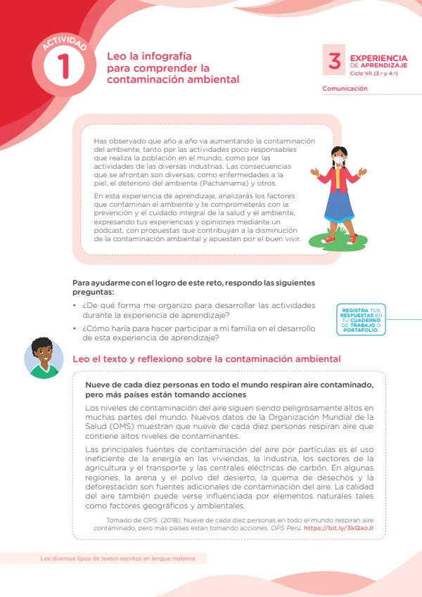 Leo la infografía para comprender la contaminación ambiental - Secundaria (MINEDU) PDF 1 Portada de Leo la infografía para comprender la contaminación ambiental - Secundaria - MINEDU