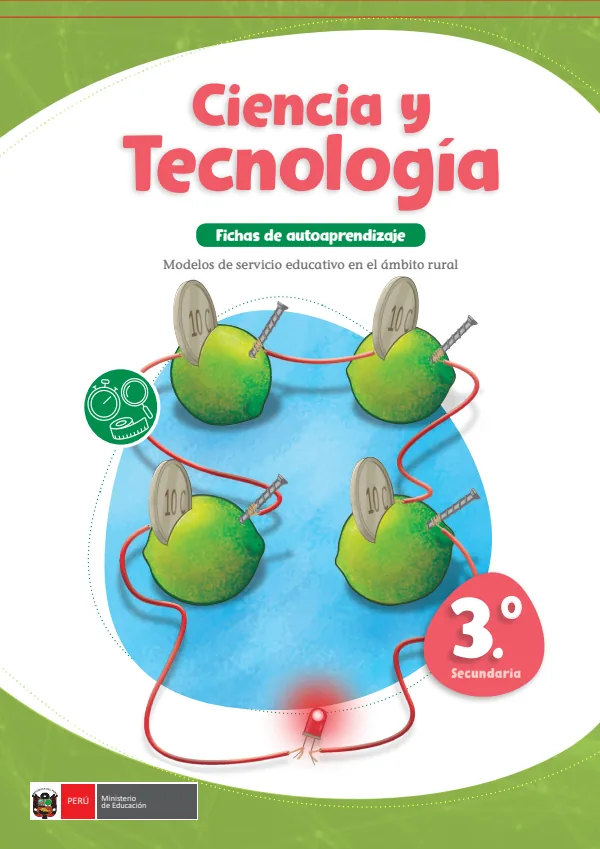 Libro de Ciencia y Tecnología CyT 3 Secundaria (2024) - Descargar en PDF (MINEDU) PDF 1 Portada de Libro de Ciencia y Tecnología CyT 3 Secundaria (2024) - Descargar en PDF - MINEDU