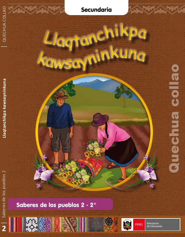 Llaqtanchikpa kawsayninkuna = Saberes de los pueblos 2 - 2. grado de secundaria (MINEDU) PDF 1 Portada de Llaqtanchikpa kawsayninkuna = Saberes de los pueblos 2 - 2. grado de secundaria - MINEDU