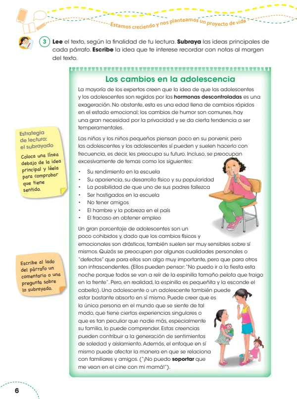 Los cambios en la adolescencia - 6.° grado de Primaria (MINEDU) PDF 1 Portada de Los cambios en la adolescencia - 6.° grado de Primaria - MINEDU