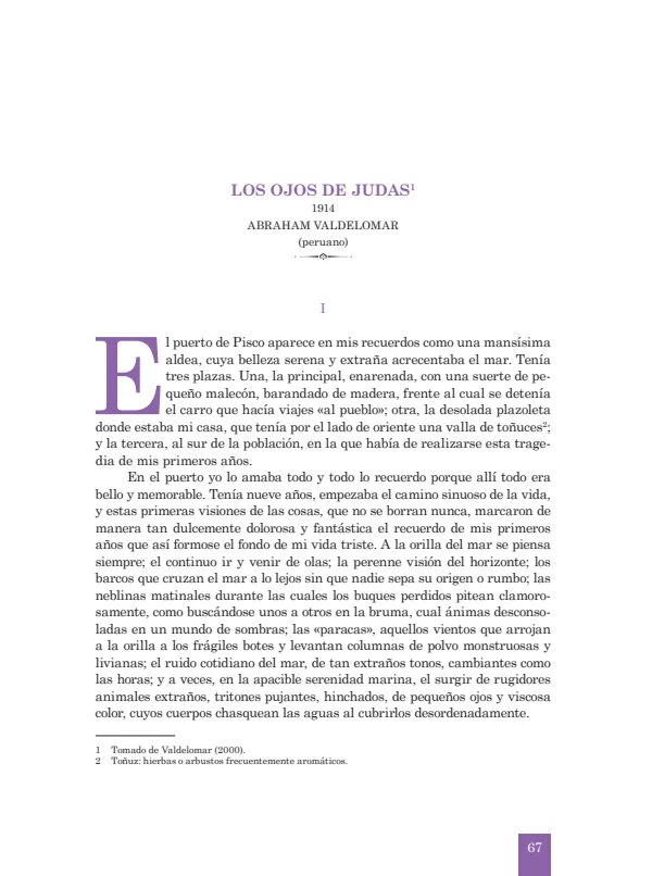 Los ojos de Judas: 1914. Abraham Valdelomar - 2.° grado de Secundaria (MINEDU) PDF 1 Portada de Los ojos de Judas: 1914. Abraham Valdelomar - 2.° grado de Secundaria - MINEDU