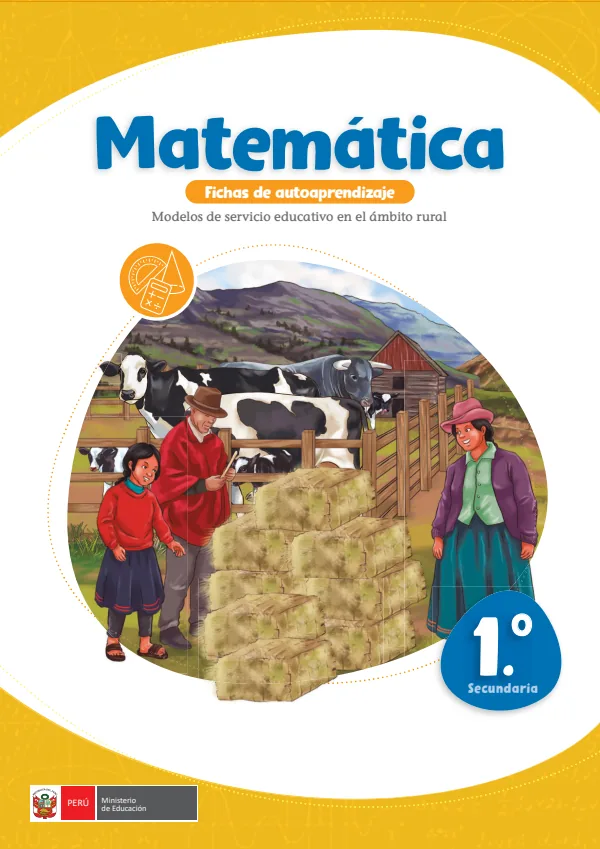 Matemática, 1: fichas de autoaprendizaje a distancia - 1.° grado de Secundaria (MINEDU) PDF 1 Portada de Matemática, 1: fichas de autoaprendizaje a distancia - 1.° grado de Secundaria - MINEDU