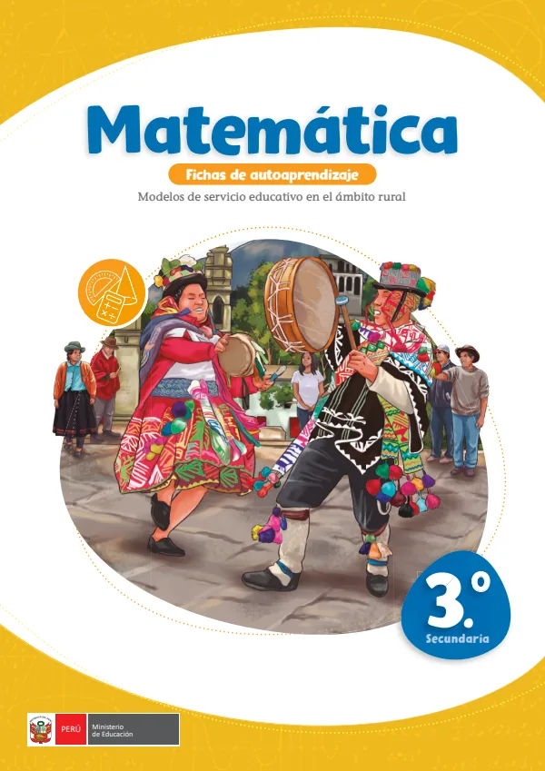 Matemática, 3: fichas de autoaprendizaje a distancia - 3.° grado de Secundaria (MINEDU) PDF 1 Portada de Matemática, 3: fichas de autoaprendizaje a distancia - 3.° grado de Secundaria - MINEDU
