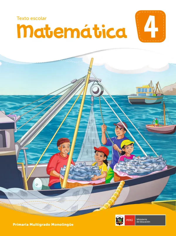 Matemática 4: Texto escolar - primaria multigrado monolingüe (MINEDU) PDF 1 Portada de Matemática 4: Texto escolar - primaria multigrado monolingüe - MINEDU
