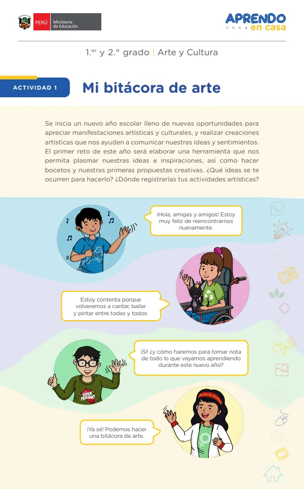 Mi bitácora de arte - Secundaria (MINEDU) PDF 1 Portada de Mi bitácora de arte - Secundaria - MINEDU