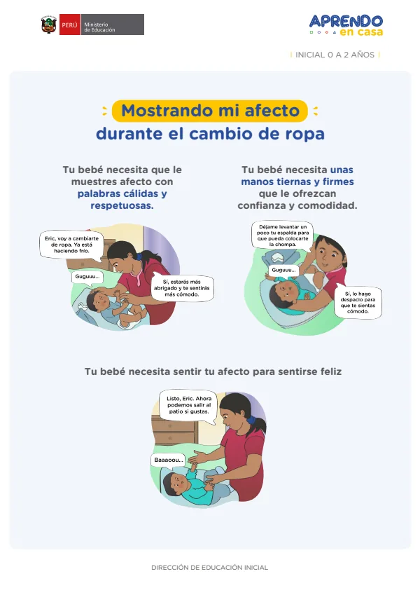 Mostrando mi afecto durante el cambio de ropa - Inicial 0 a 2 años (MINEDU) PDF 1 Portada de Mostrando mi afecto durante el cambio de ropa - Inicial 0 a 2 años - MINEDU