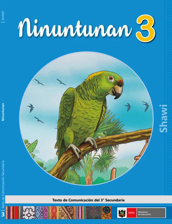 Ninuntunan - 3 - Shawi: Texto de Comunicación del 3 Secundaria (MINEDU) PDF 1 Portada de Ninuntunan - 3 - Shawi: Texto de Comunicación del 3 Secundaria - MINEDU
