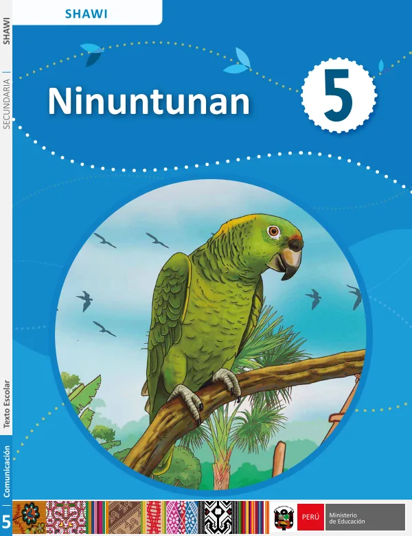 Ninuntunan - 5 - Shawi: Texto de Comunicación del 5 Secundaria (MINEDU) PDF 1 Portada de Ninuntunan - 5 - Shawi: Texto de Comunicación del 5 Secundaria - MINEDU