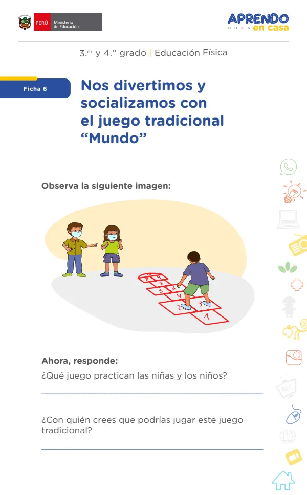Nos divertimos y socializamos con el juego tradicional "Mundo" - Primaria (MINEDU) PDF 1 Portada de Nos divertimos y socializamos con el juego tradicional "Mundo" - Primaria - MINEDU