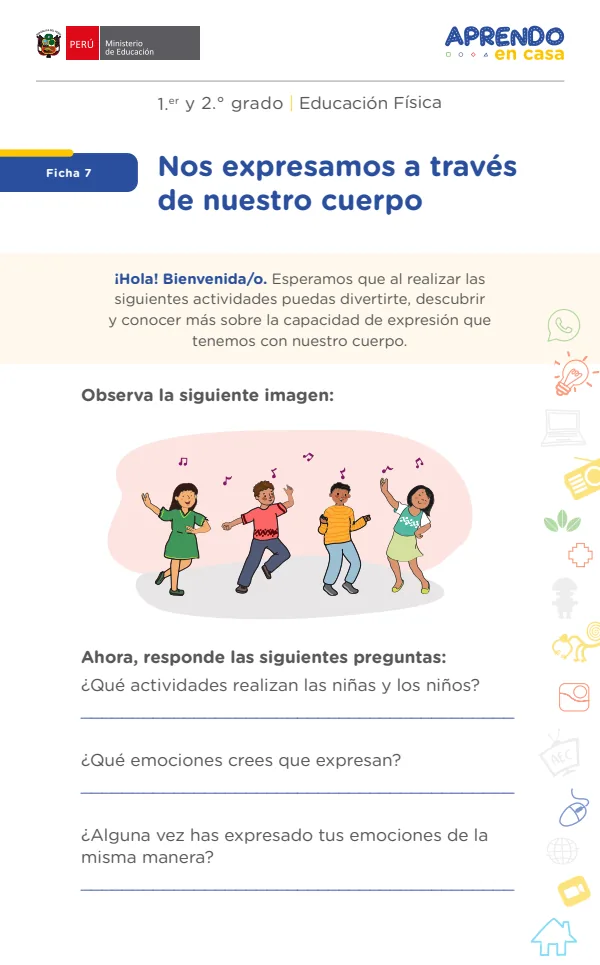 Nos expresamos a través de nuestro cuerpo - Primaria (MINEDU) PDF 1 Portada de Nos expresamos a través de nuestro cuerpo - Primaria - MINEDU