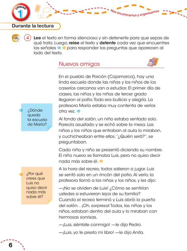 Nuevos amigos - 3.° grado de Primaria (MINEDU) PDF 1 Portada de Nuevos amigos - 3.° grado de Primaria - MINEDU