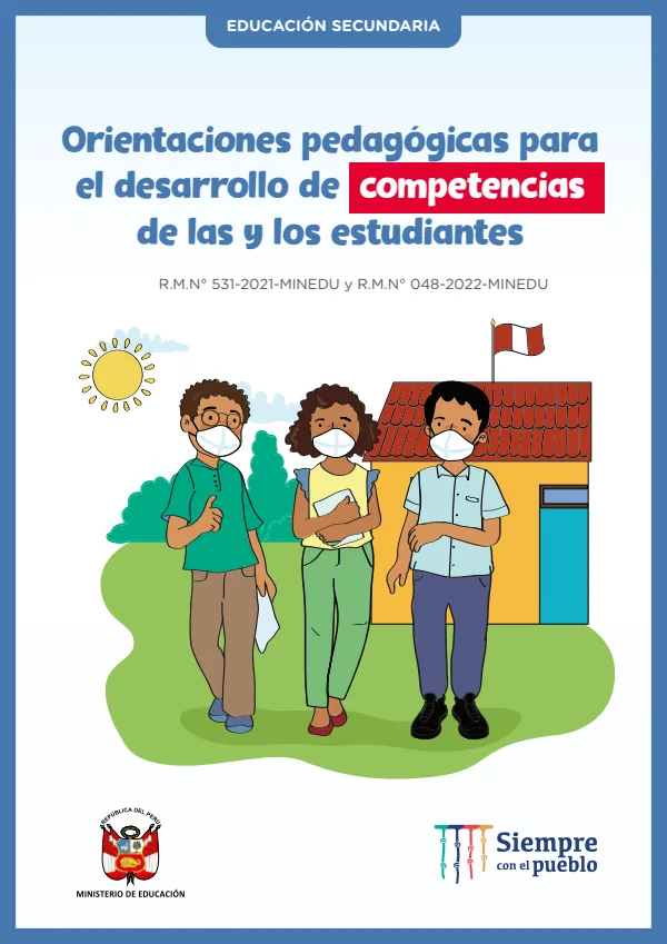 Orientación pedagógica para educación secundaria (MINEDU) PDF 1 Portada de Orientación pedagógica para educación secundaria - MINEDU