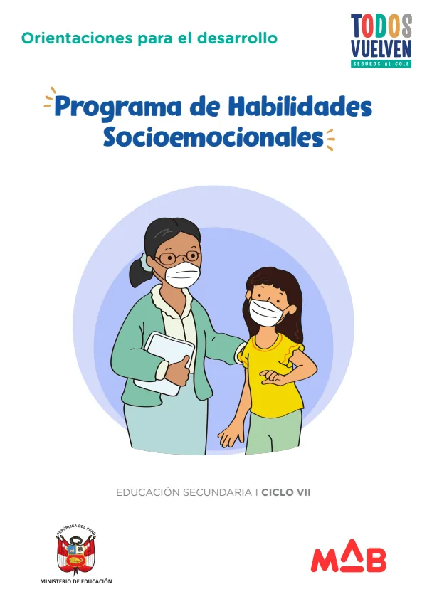 Orientaciones para el desarrollo del Programa de Habilidades Socioemocionales: Educación Secundaria. Ciclo VII (MINEDU) PDF 1 Portada de Orientaciones para el desarrollo del Programa de Habilidades Socioemocionales - Guías docentes - MINEDU