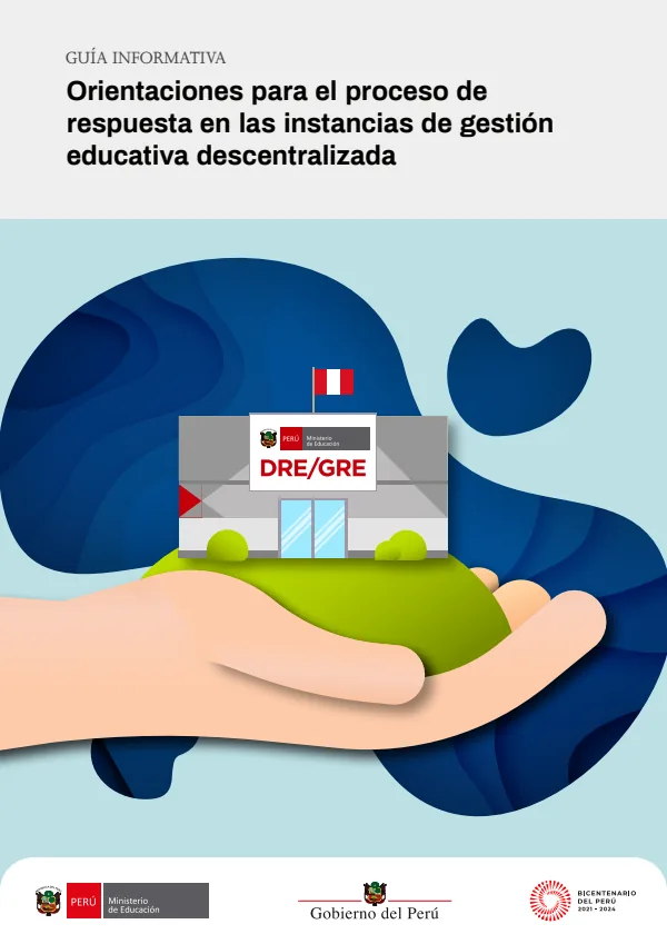 Orientaciones para el proceso de respuesta en las instancias de gestión educativa descentralizada: guía informativa (MINEDU) PDF 1 Portada de Orientaciones para el proceso de respuesta en las instancias de gestión educativa - Guías docentes - MINEDU