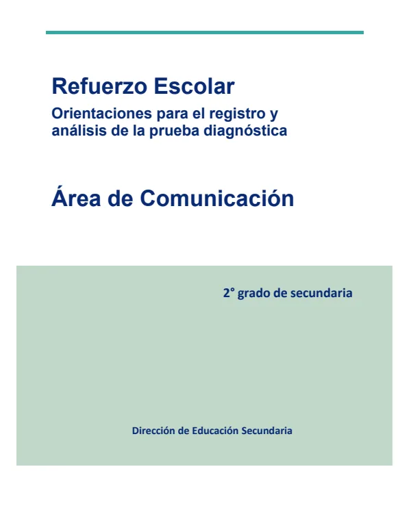 Orientaciones para el registro y análisis. Comunicación 2. grado de Secundaria (MINEDU) PDF 1 Portada de Orientaciones para el registro y análisis. Comunicación 2. grado de Secundaria - Guías docentes - MINEDU